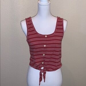 Striped crop top with front knot